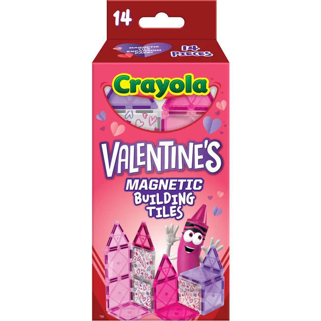 Crayola Valentine's Day Magnetic Tiles 14-Piece Starter Set - Kids Toys | CreateOn Magnetic Building Tiles from Maisonette | Maisonette