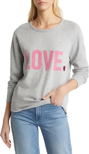 Love Embellished Graphic Sweatshirt | Nordstrom