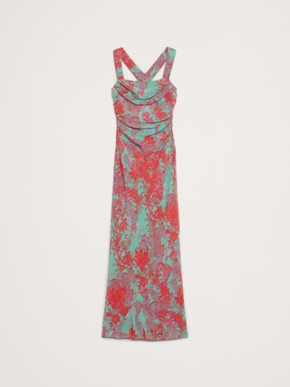 Matte Silk Cowl-Neck Backless Maxi Dress | Banana Republic (CA)