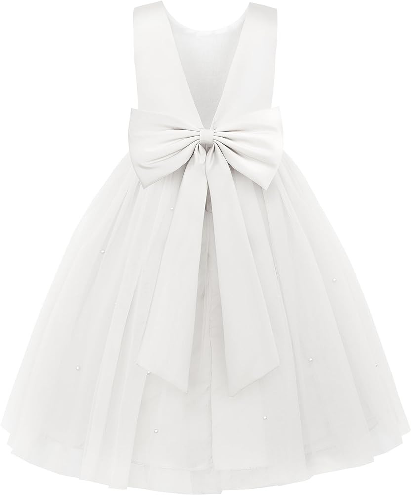 JerrisApparel Flower Girls Dress Wedding Satin Dresses Princess Birthday Party Prom Ball Gown | Amazon (US)