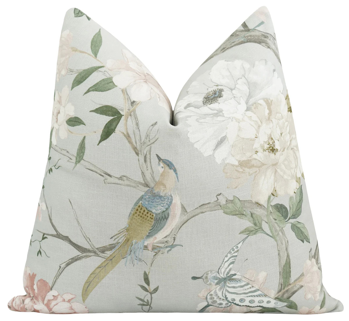 Highland Sea Salt Floral Bird Pillow | Land of Pillows