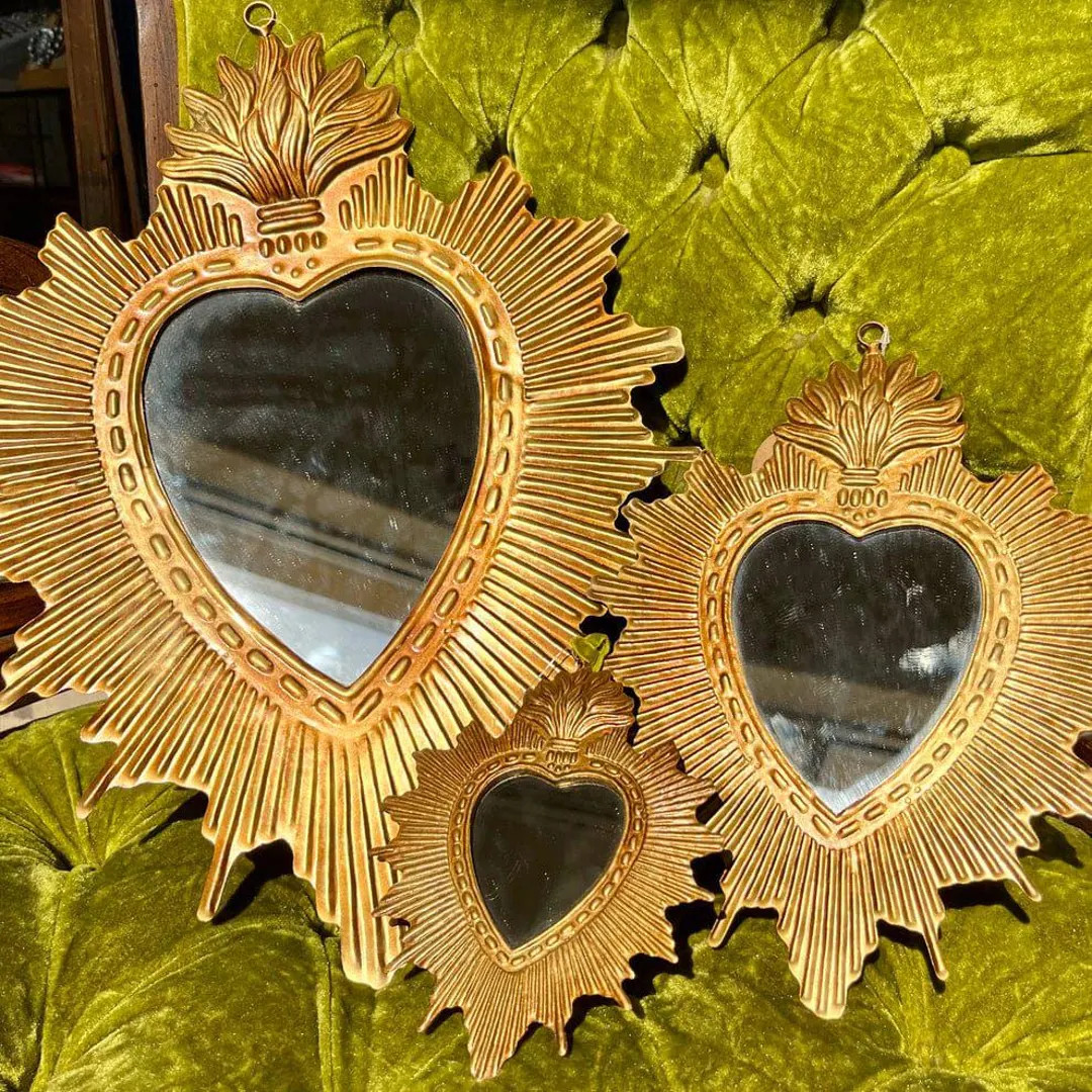 Tin Rays Sacred Heart Mirror - Etsy | Etsy (US)