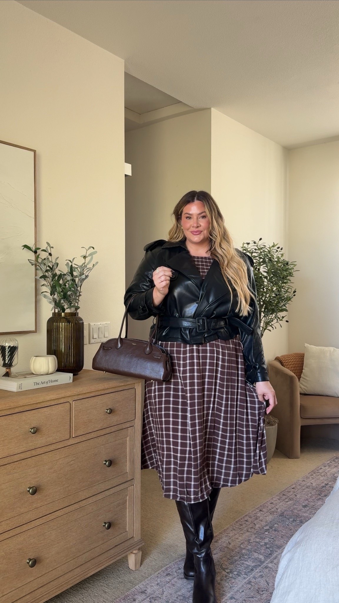 this would be a super cute date night outfit 🤎

Plaid dress is 40% off at Macy’s 🙌🏻

wearing an xl in this dress and an xxl in this jacket! 
Linking similar leather jackets below! 

date night outfits, Valentine’s Day outfits women, brown dress, winter outfit, Vanessa Etheridge 

#LTKValentine #LTKSeasonal #LTKMidsize