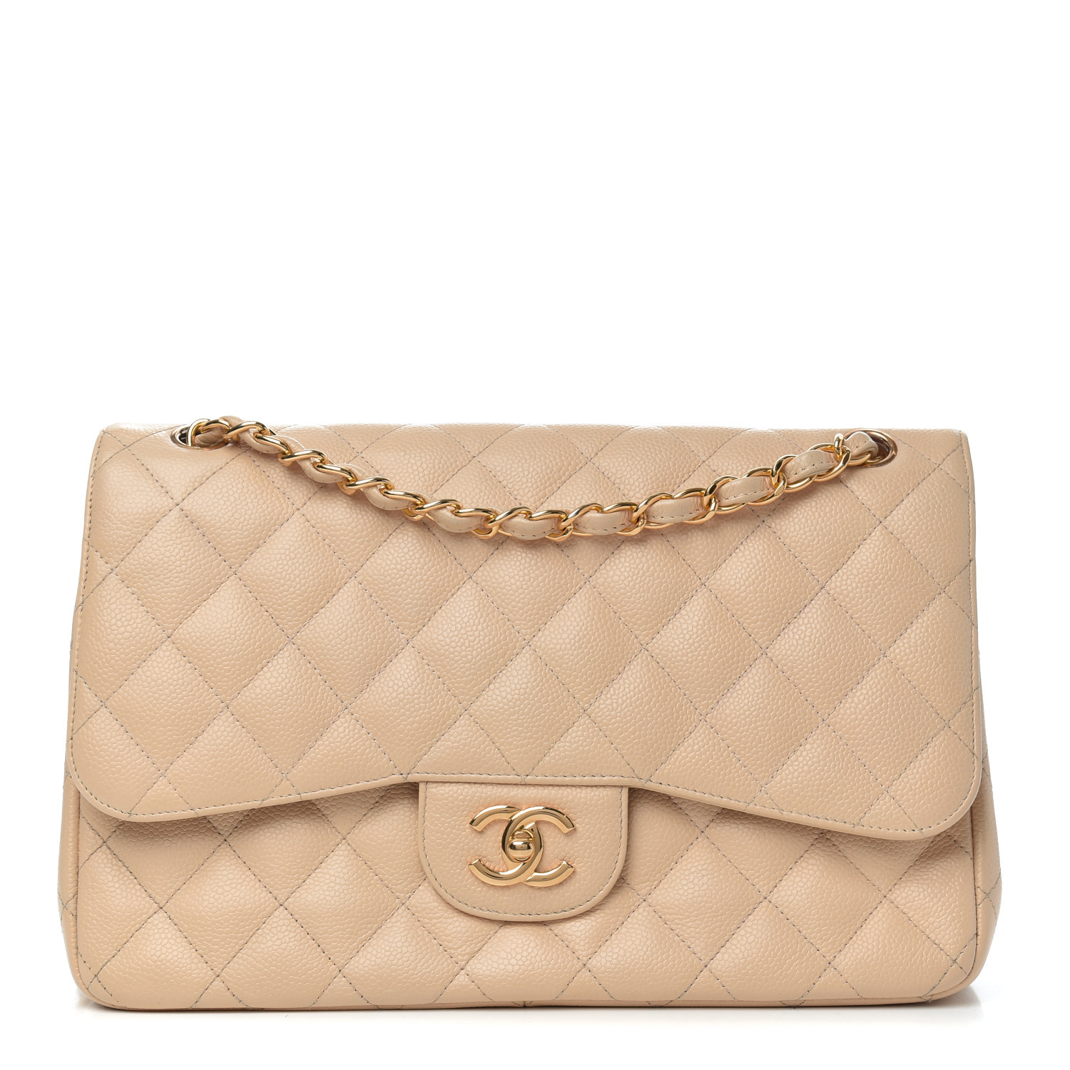 CHANEL

Caviar Quilted Jumbo Double Flap Beige Clair | Fashionphile