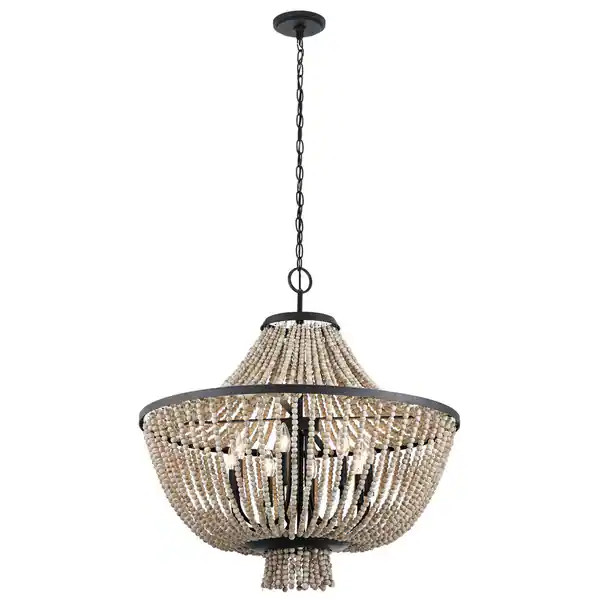 Kichler Lighting Brisbane Collection 8-light Distressed Black Chandelier - On Sale - Overstock - ... | Bed Bath & Beyond