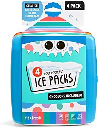 Fit + Fresh Cool Coolers Slim Ice Packs, Reusable Ice Packs for Lunch Bags, Beach Bags, Coolers, ... | Amazon (US)