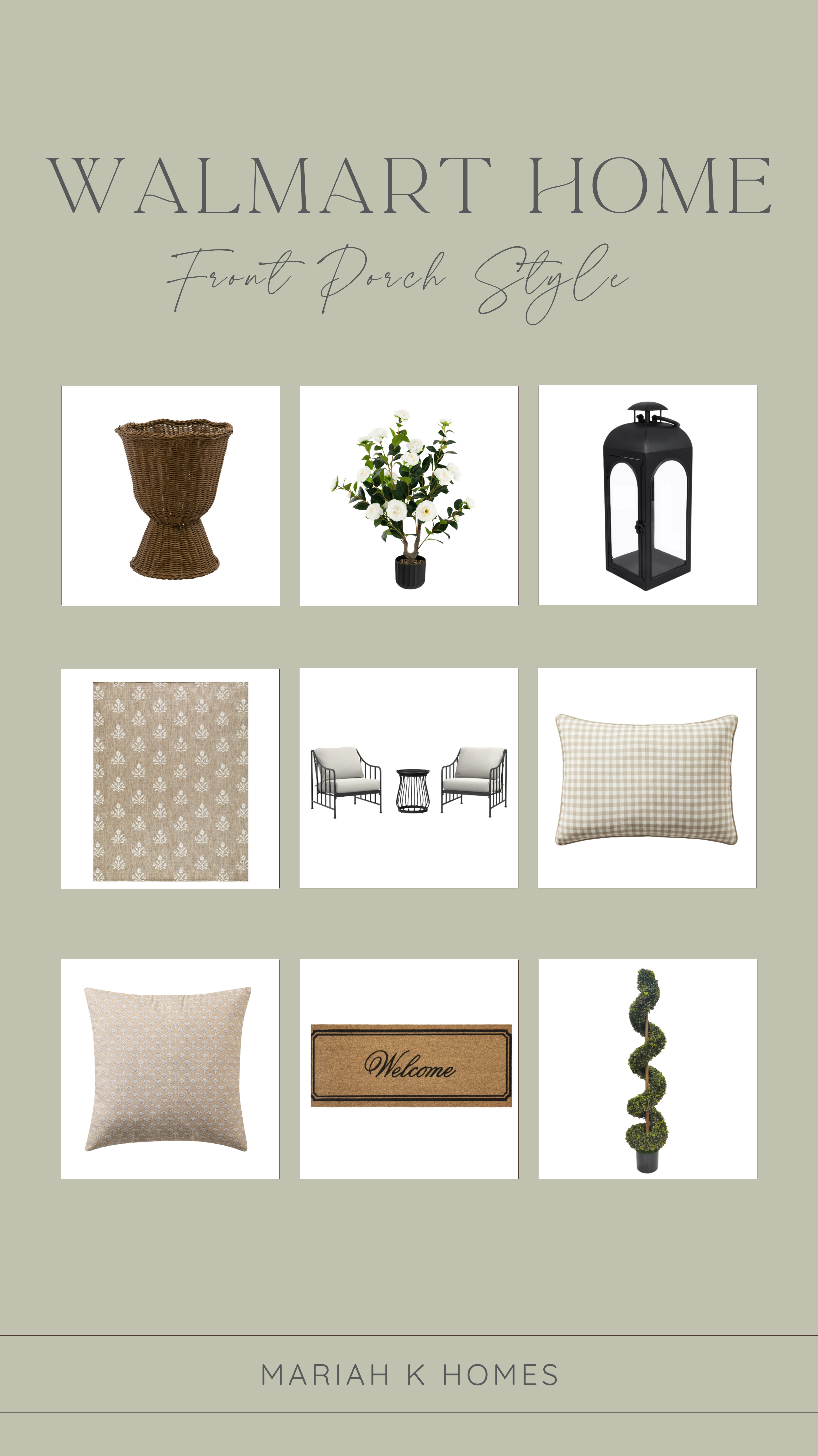 A curated affordable front porch for spring and summer 🤎 These are the prettiest finds that look high-end and designer without the price tag. We have many of these pieces on our own front porch, plus similar styles mixed in to create that warm, welcoming feel. You truly can’t beat these prices for a seasonal refresh! #walmart #walmarthome #frontporch 

 #LTKHome #LTKSaleAlert