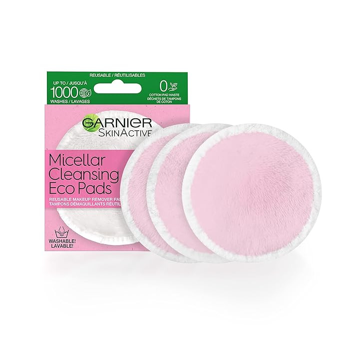 Garnier SkinActive Micellar Cleansing Eco Pads, Reusable, 3 Ultra-soft Microfiber Pads, 1 Count (... | Amazon (US)