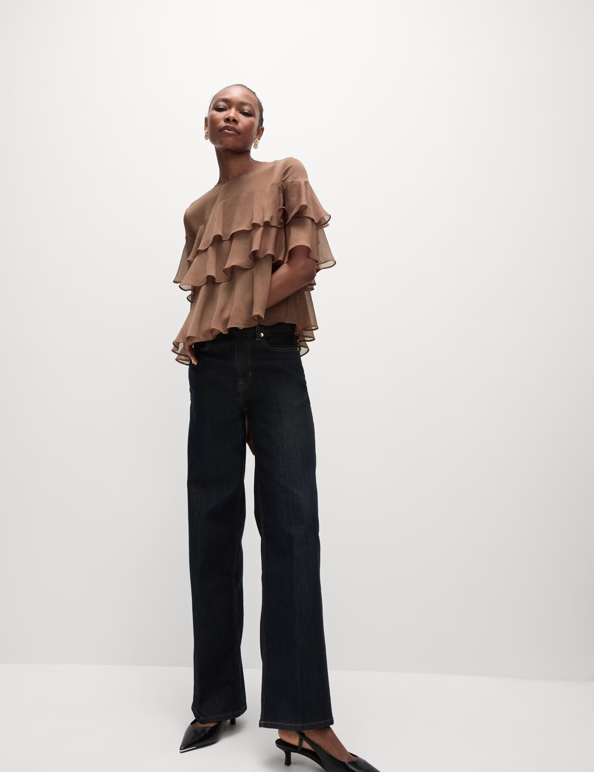 Round Neck Frill Detail Blouse | Marks & Spencer (UK)