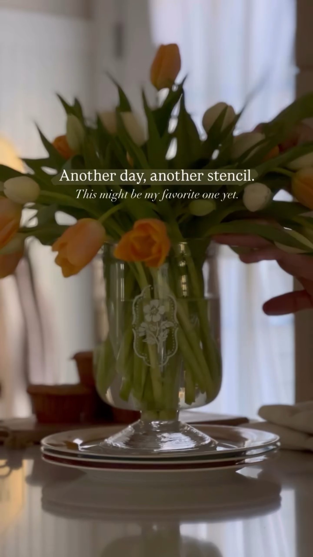 Another day, another stencil. This might be my favorite one yet.

#LTKHome #LTKSeasonal