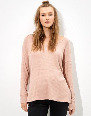 AE Soft & Sexy Plush V-Neck T-Shirt | American Eagle Outfitters (US & CA)