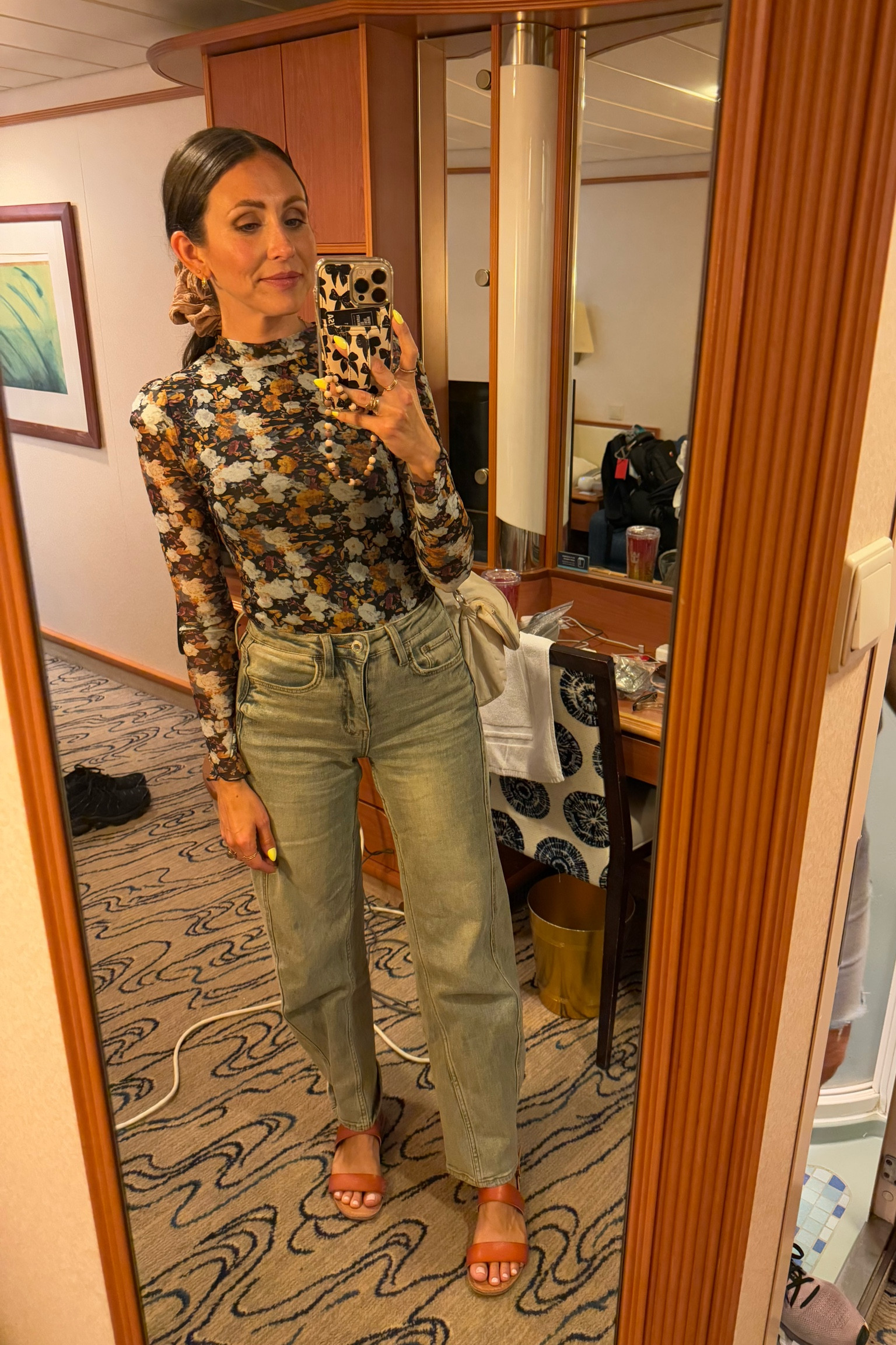 Casual cruise ship dinner outfit!! Couldn’t link the oversized scrunchie here but it’s from Kaxi co! Oversized scrunchies are my go-to lately. My exact wash of jeans is sold out but a few other colors are in stock!! Looove the subtle barrel! My shirt is almost sold out at Ivy City but I linked my favorite blue and white one from there too! Both are very discounted. I have xxs in this one and xs of the white. 

#LTKSaleAlert #LTKStyleTip #LTKFindsUnder50