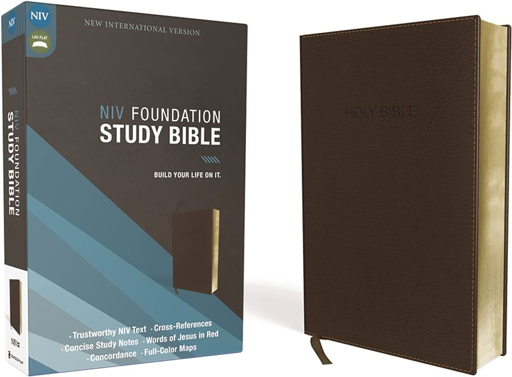 NIV, Foundation Study Bible, Leathersoft, Brown, Red Letter | Amazon (US)