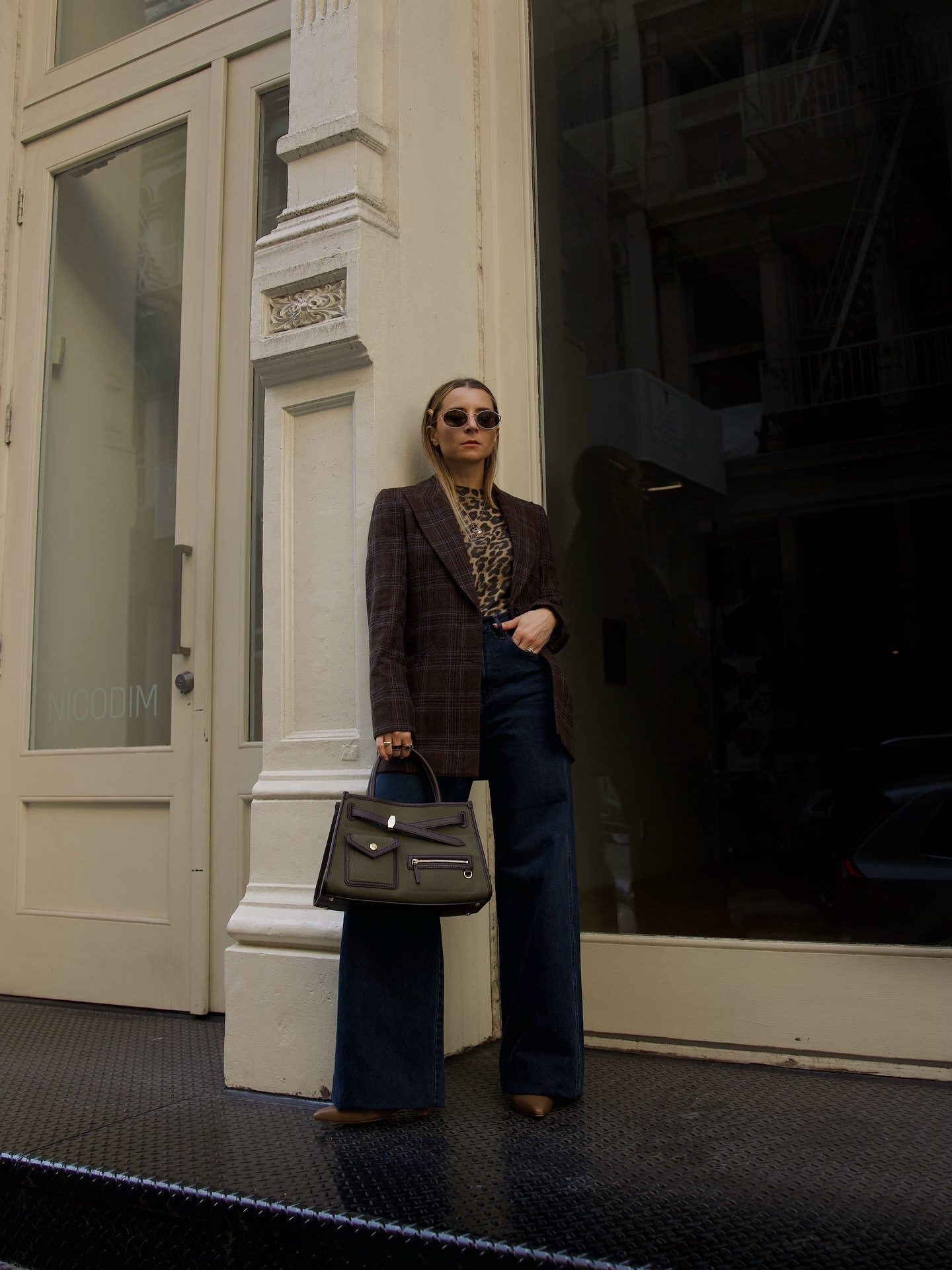 Around and about NYC in @veronicabeard on my way to the #veronicabeardSS26 presentation. #nyfw #veronicabeard