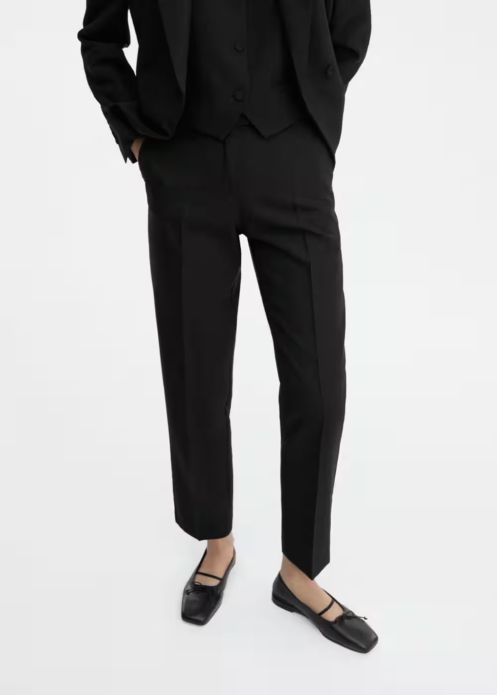 Straight wool suit trousers -  Women | Mango United Kingdom | MANGO (UK)