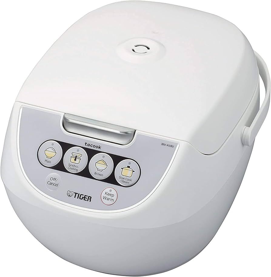 TIGER JBV-A18U 10-Cup (Uncooked) Micom Rice Cooker and Warmer with Tacook Food Steamer Cooking Tr... | Amazon (US)