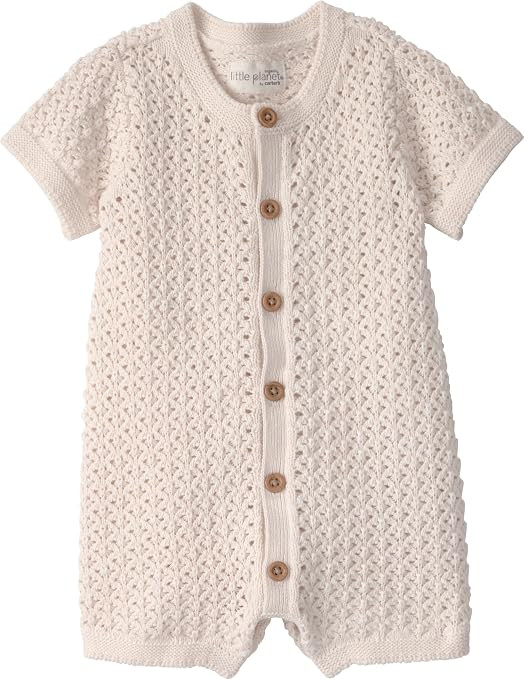 little planet by carter's Unisex Baby Waffle Knit Button-Front Jumpsuit made with Organic Cotton | Amazon (US)