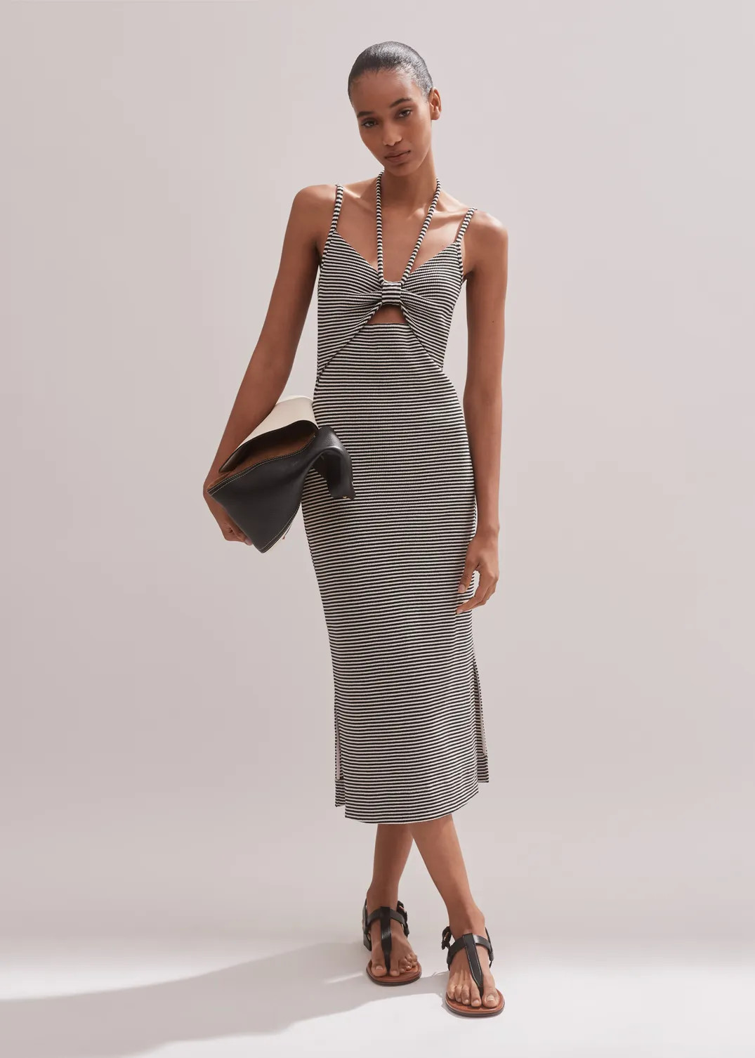 Rib Bow Feature Midi Dress | ME+EM US