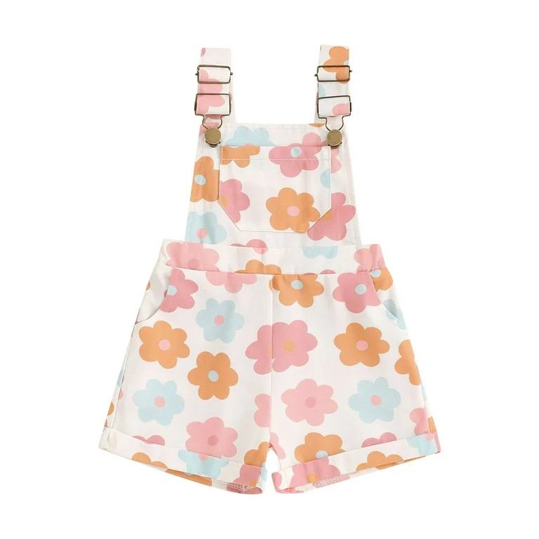 FEORJGP Kids Little Girls Overalls Shorts 6M 12M 18M 2T 3T 4T 5T 6T Toddler Strawberry/Flower Pri... | Walmart (US)