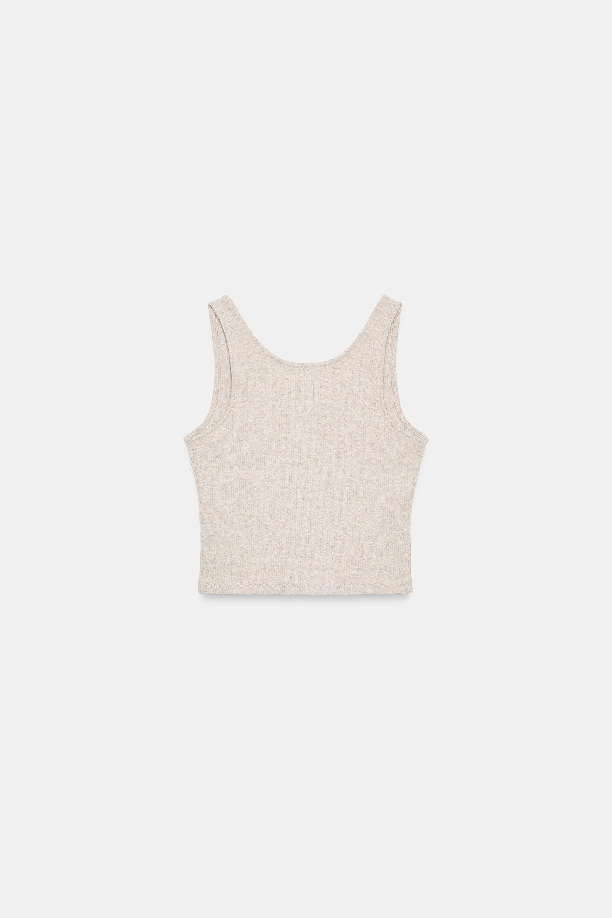 RIBBED STRAPPY CROP TOP | Zara US