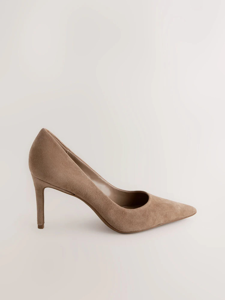 Camel Suede Extra Wide Fit Leather Mid Court Shoes | Next US