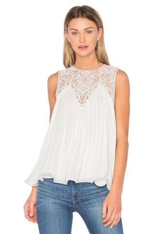 Lace Detail Pleated Top | Revolve Clothing (Global)