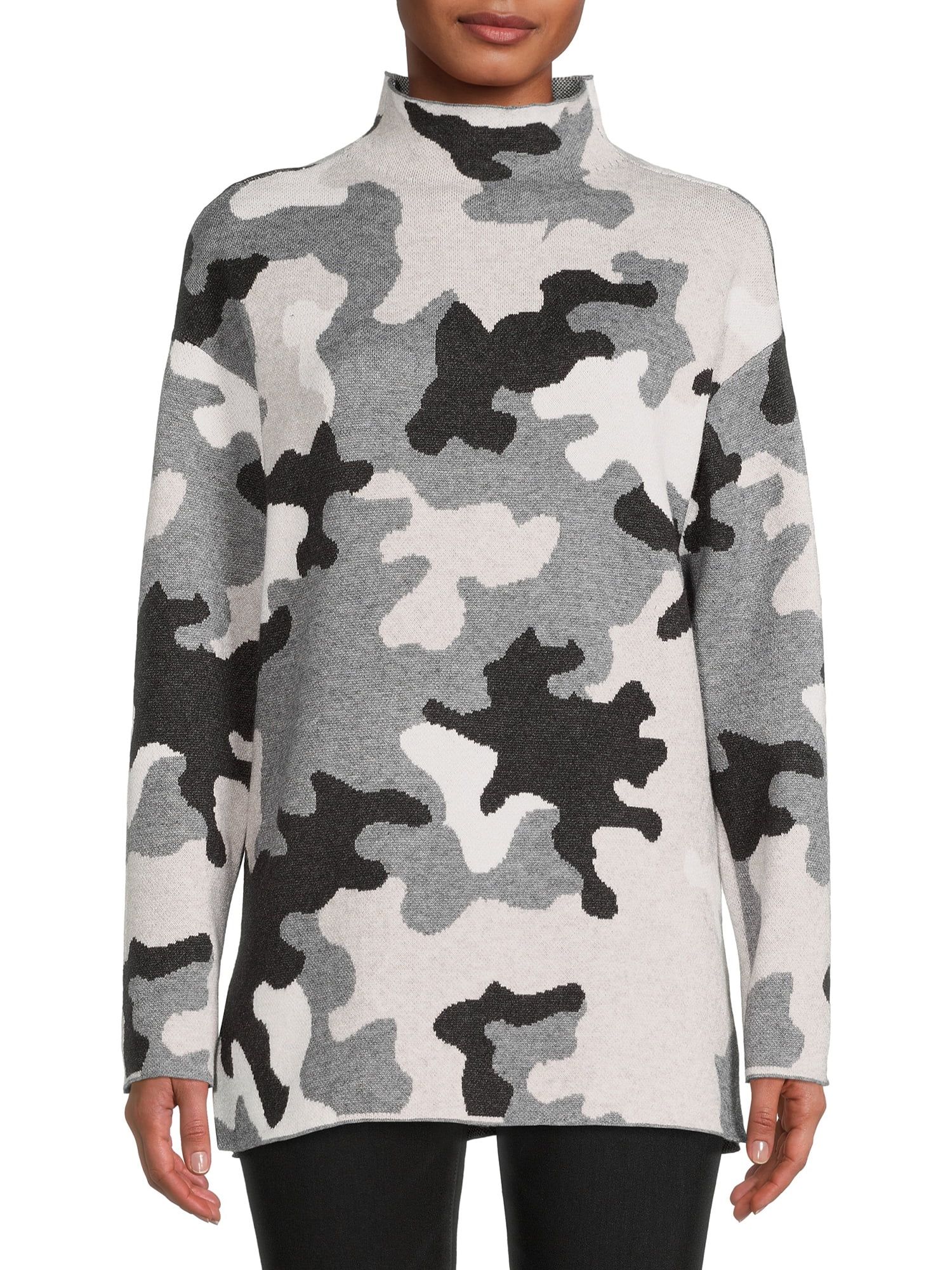 By Design Women’s Funnel-Neck Print Sweater | Walmart (US)