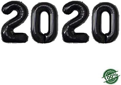 2020 Happy New Year Balloons | 42-inch Black 2020 Number Foil Large Balloons | Perfect for New Ye... | Amazon (US)