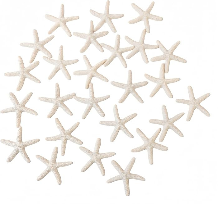 LJY 25 Pieces Beige Resin Pencil Finger Starfish for Wedding Decor, Home Decor and Craft Project,... | Amazon (US)