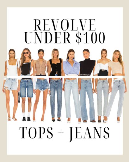 Under $100 Tops, Bodysuits and Jeans from Revolve