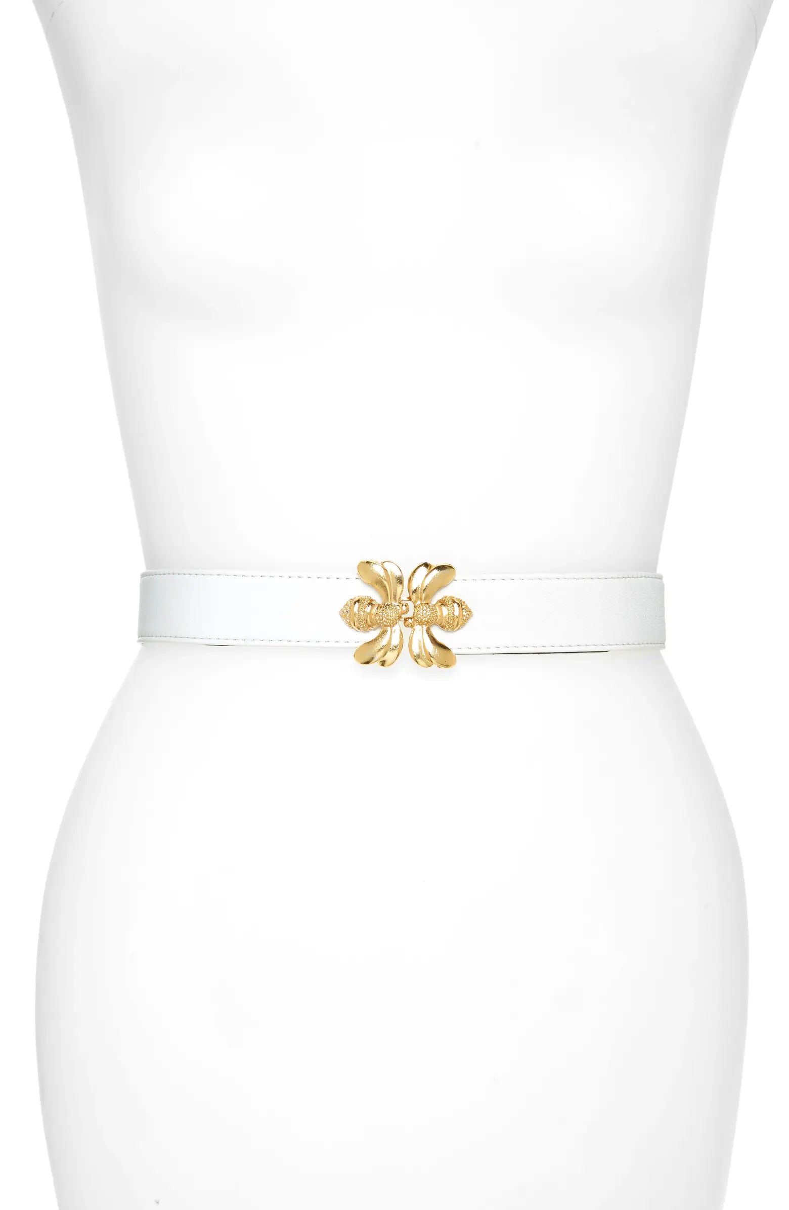 Double Bee Clasp Leather Belt | Nordstrom