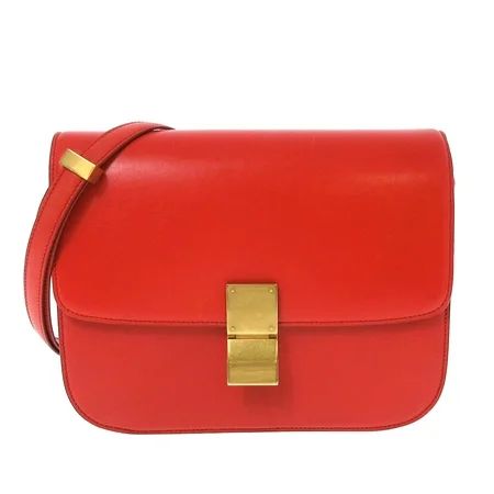 Pre-Owned Celine Medium Classic Box Calf Leather Red | Walmart (US)