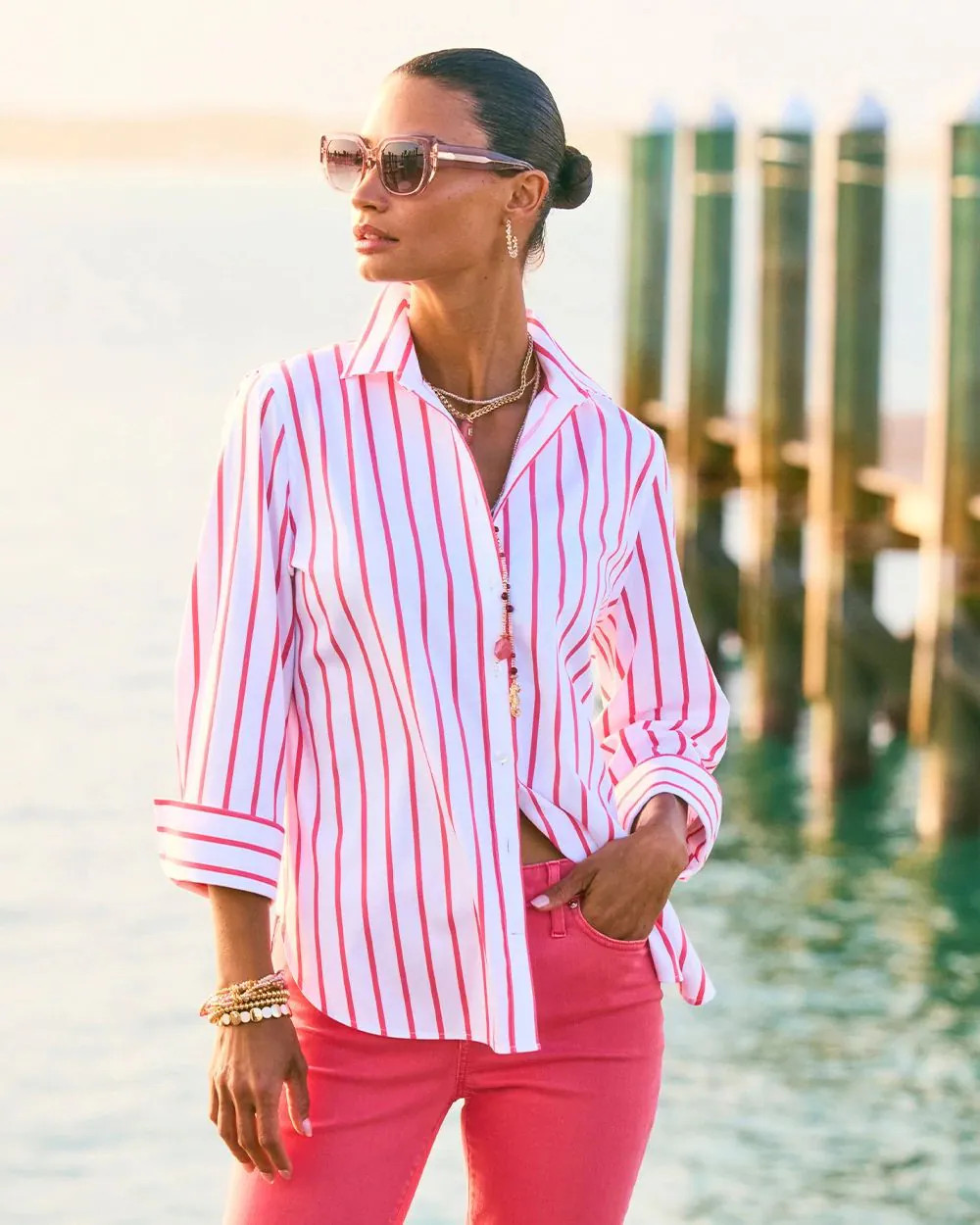 No Iron Stretch Striped Shirt | Chico's