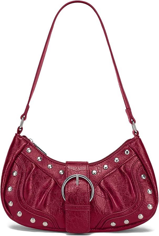 Y2K Purse Small Shoulder Bags for Women with Rivets Punk Style Goth Grunge Emo Handbag | Amazon (US)