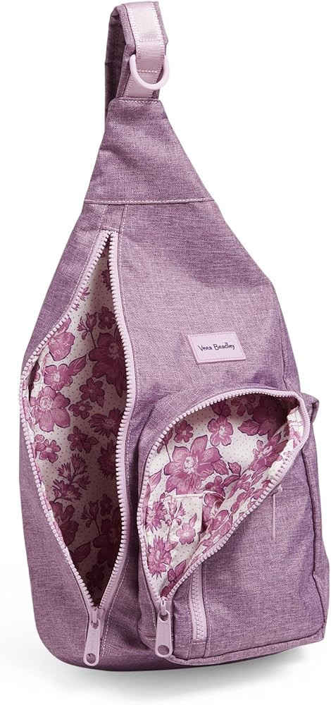 Vera Bradley Women's Recycled Lighten Up Reactive Sling Backpack, Gray Heather, One Size | Amazon (US)