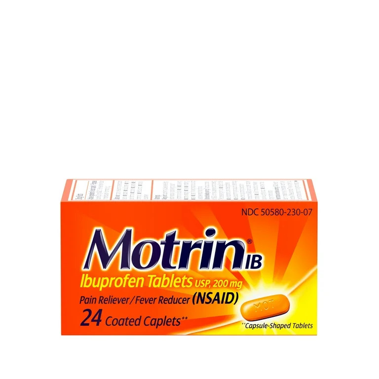 Motrin IB, Fast-Acting Ibuprofen 200mg for Pain & Fever Relief, 24 Count | Walmart (US)