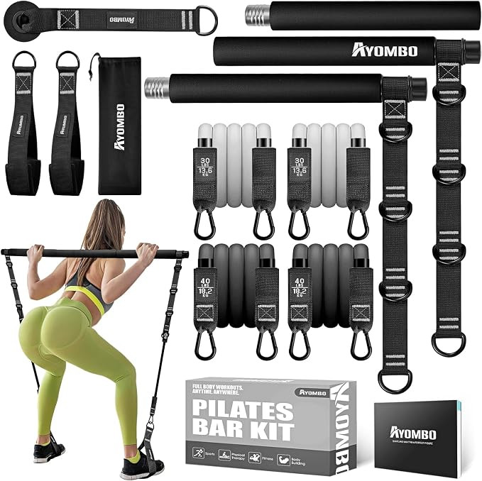 Pilates Bar Kit with Resistance Bands, Pilates Workout Equipment for Legs, Hip, Waist, Arm, Squat... | Amazon (CA)