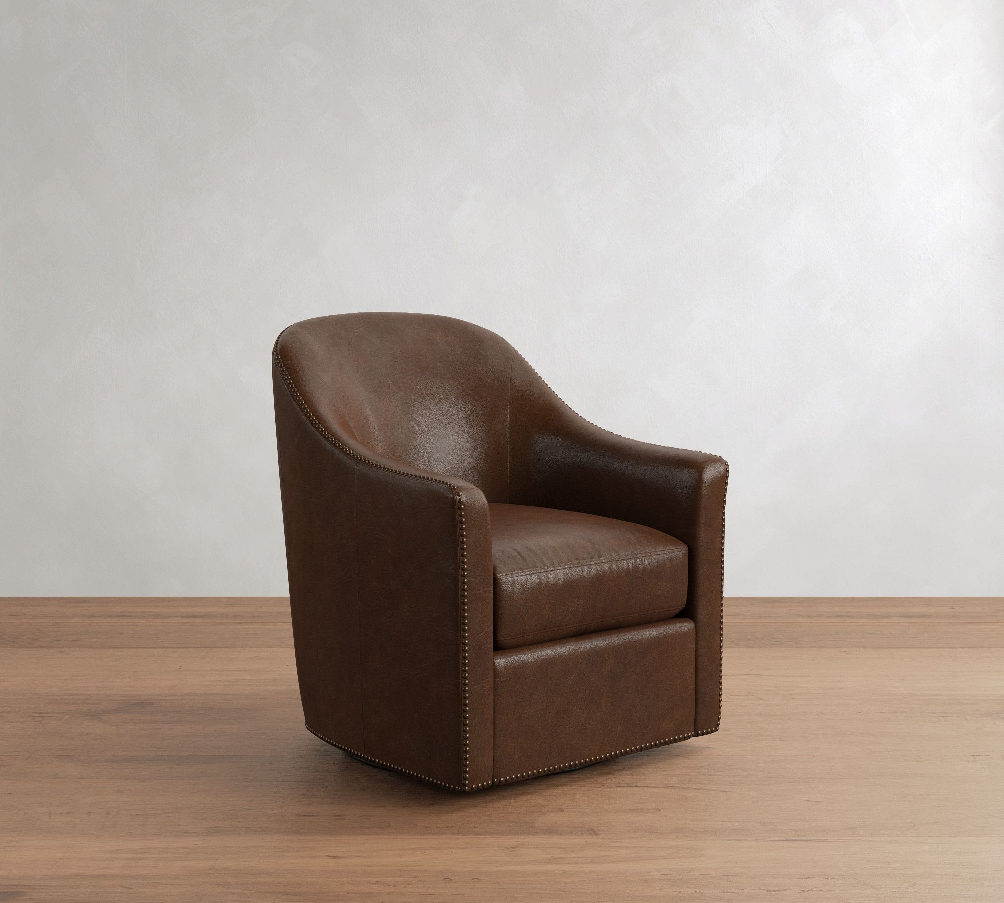 Tillman Leather Swivel Chair | Pottery Barn (US)