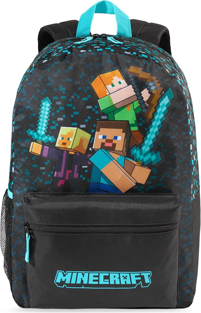 Get Trend Minecraft Kids Backpack, Boys Lightweight 17.7in Book Bag with Adjustable Padded Straps... | Amazon (US)