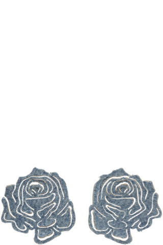 Blue Maxi Rose Stud Earrings | SSENSE