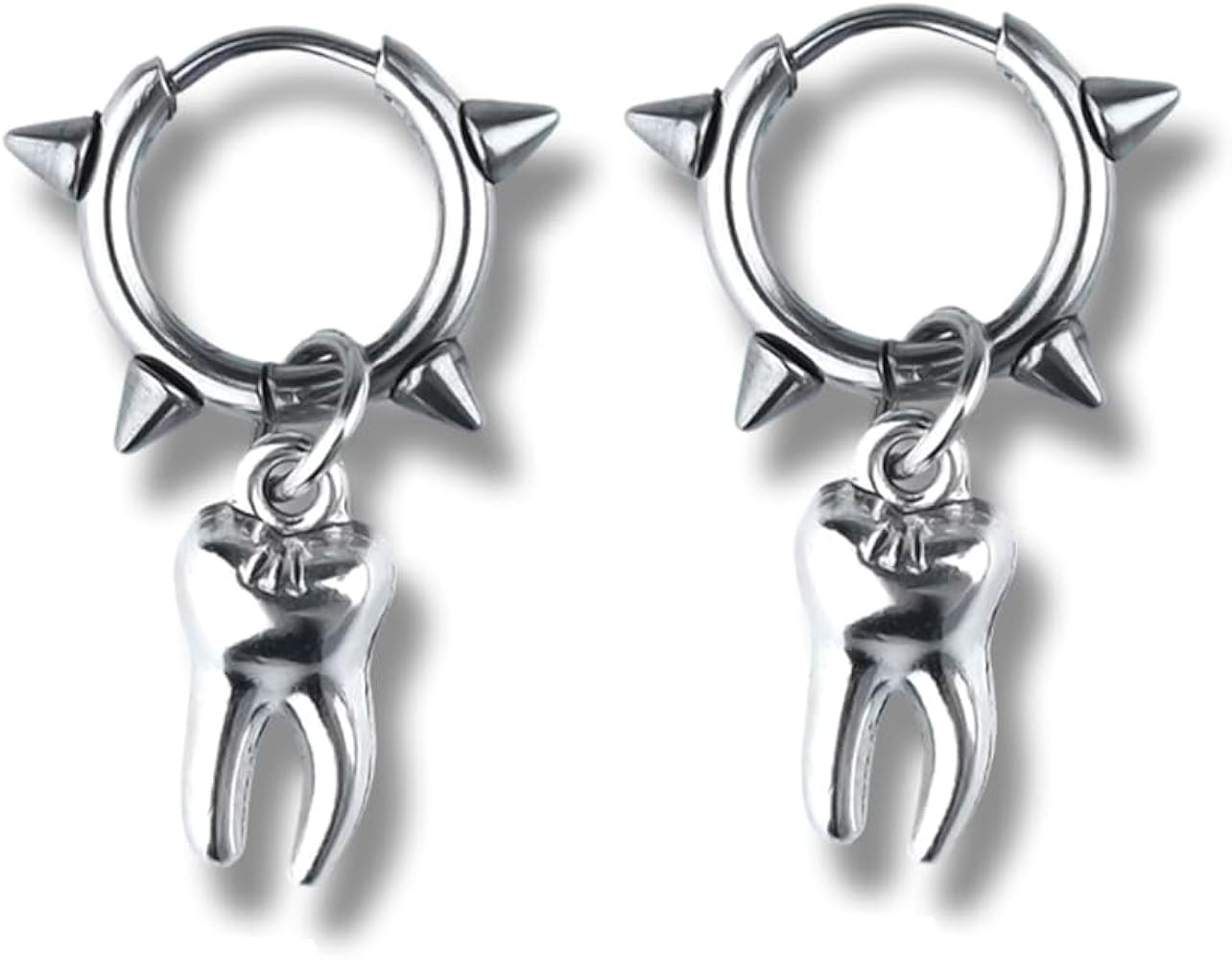 Y2K Tooth Spike Earrings Halloween Teeth Dangle Earrings for Halloween Cosplay Punk Spike Hoop Ea... | Amazon (US)