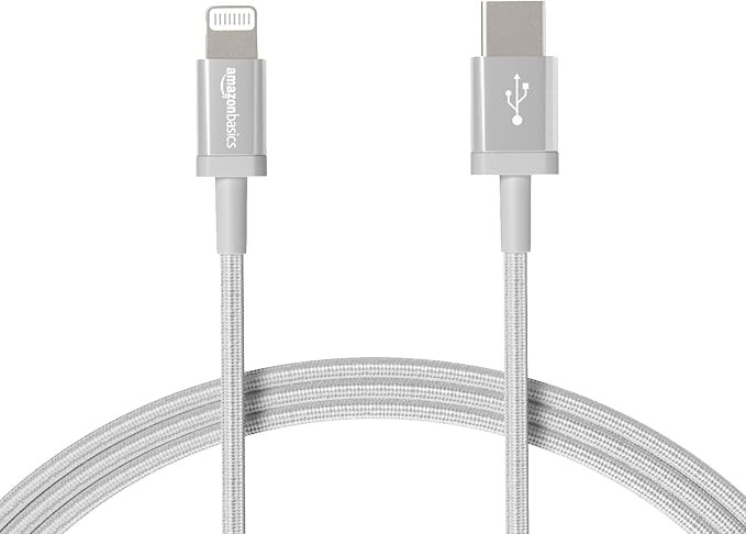 Amazon Basics iPhone Charger Cable, Nylon Braided USB-C to Lightning, MFi Certified, for Apple iP... | Amazon (US)