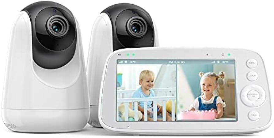 HiPP Baby Monitor Split View, 5inch 720P Video Baby Monitor with 2 Cameras, Audio and Visual Moni... | Amazon (US)