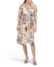 Long Sleeve Printed Shirt Dress | Casual Dresses  | Marshalls | Marshalls