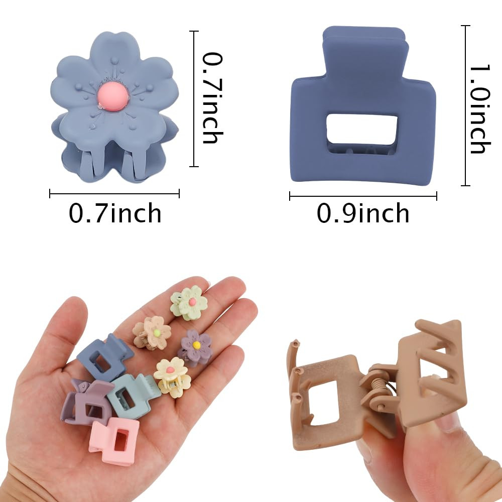 Ahoney 20Pcs Small Claw Clips for Girls Women, Cute 1inch Mini Flower Tiny Hair Clips for Kids De... | Amazon (US)