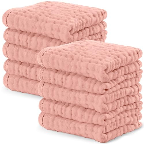 Comfy Cubs Muslin Baby Washcloths 25x25cm 10 Pk - Bold Blush | Amazon (CA)