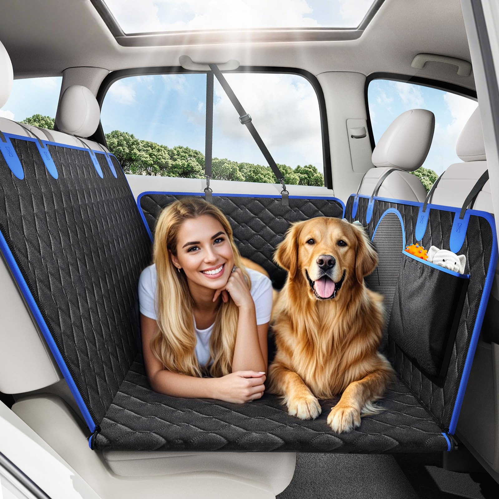 Back Seat Extender for Dogs, Dog Car Seat Cover for Back Seat Hard Bottom - Holds 330lbs Waterpro... | Amazon (US)