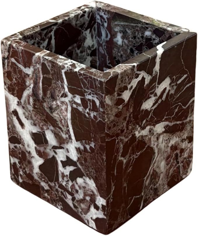 Natural Marble Stone Square Storage Container Empty Vessel Holder Cup for Candle/Pens/Sundries it... | Amazon (US)