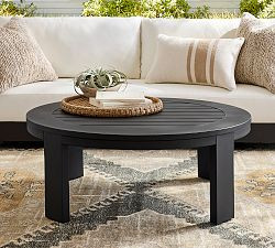 Malibu Metal Round Outdoor Grand Coffee Table (43") | Pottery Barn (US)