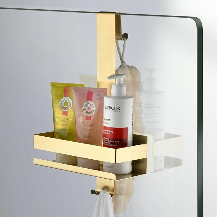 SHUNLI Shower Caddy Hanging Over Door - No Drilling Shower Organiser Stainless Steel Shower Shelv... | Amazon (UK)